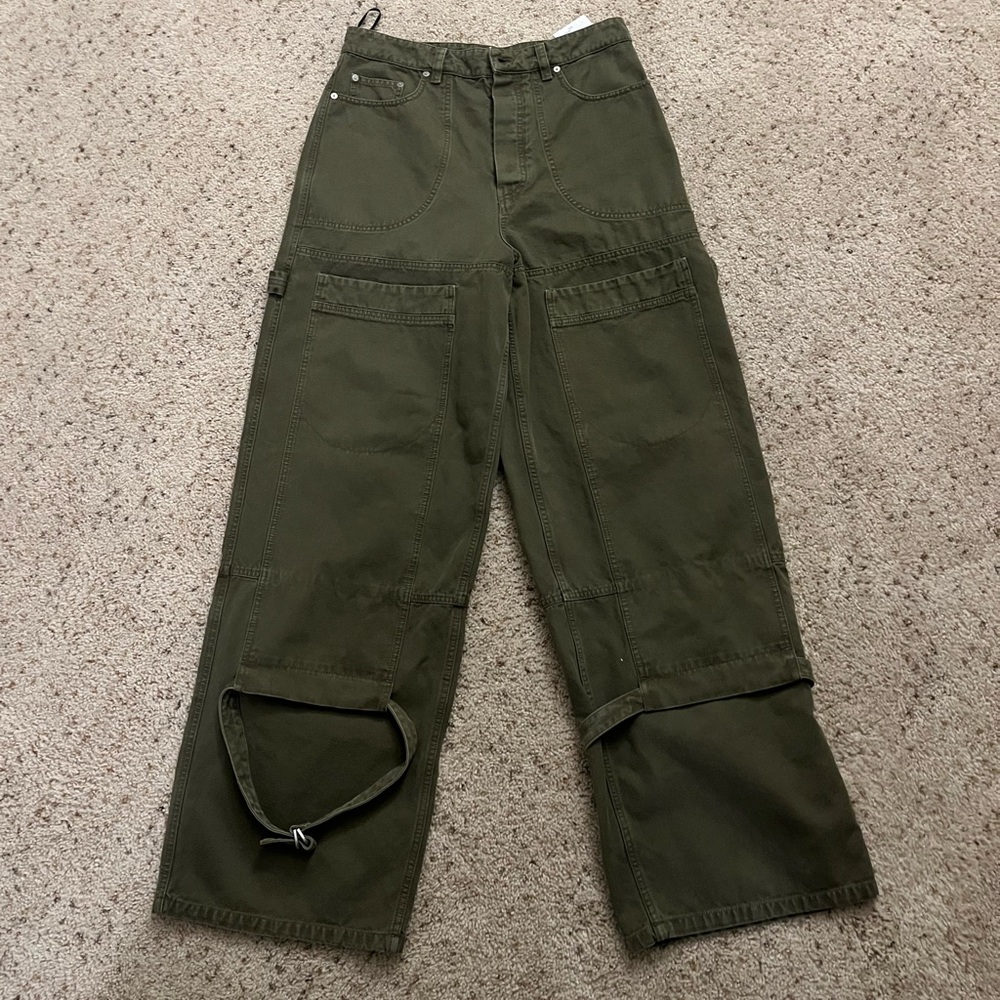 OFF-WHITE Military Green Canvas Carpenter Pants